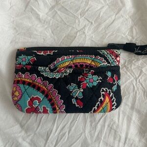 Vera Bradley Black and Multicolor Card hold/Coin wallet